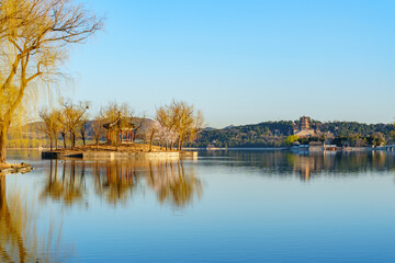 Obraz premium Distant View of the Tower of Buddhist Incense in Summer Palace, Beijing, China