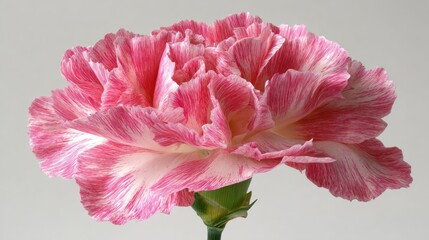 Close-up of a pink and white carnation