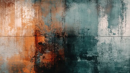 Obraz premium Rusted Tunnel Walls with Water Stains in Soft Lighting