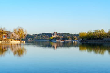 Obraz premium Distant View of the Tower of Buddhist Incense in Summer Palace, Beijing, China