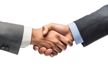 Close-up business handshake in front of graph
