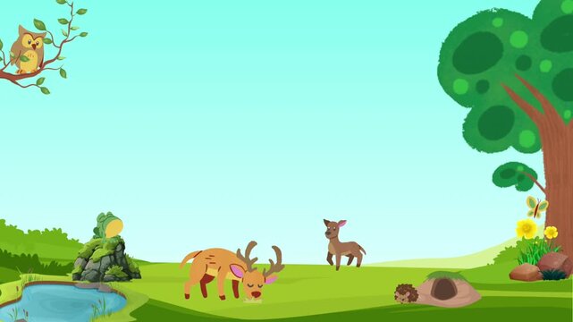 frame with animals