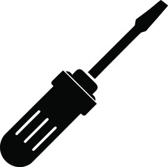 Screwdriver flathead black color icon vector isolated on white background