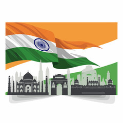india flag and map