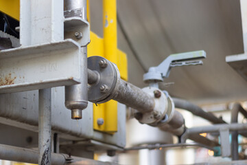 Industrial Piping System with Valve and Flanges