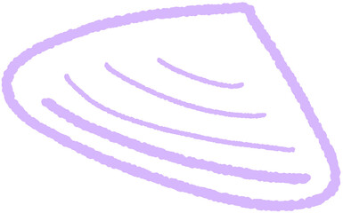 Cute hand drawn seashell line illustration