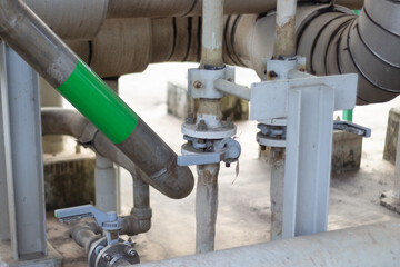 Complex industrial piping and valve system details