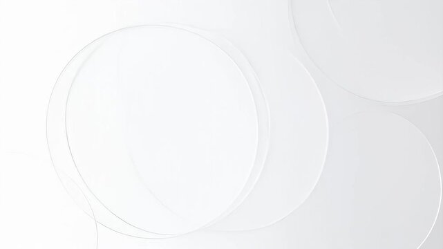 Abstract white background with overlapping circles creating subtle shadow gradients