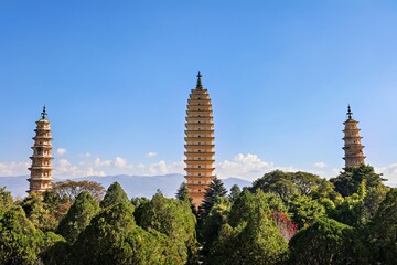 Three Pagodas of Chongsheng Temple, Dali, Yunnan, China