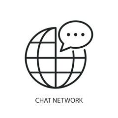Chat network thin line vector icons.
