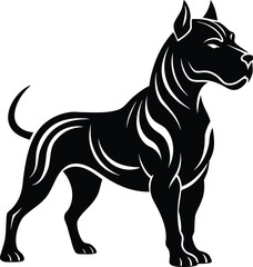 Muscular Pitbull Silhouette Icon