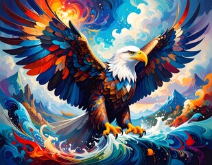 Obraz premium eagle and flag