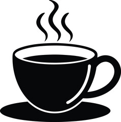 Steaming Coffee Cup Silhouette Icon