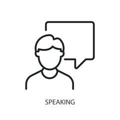 Speaking thin line vector icons.