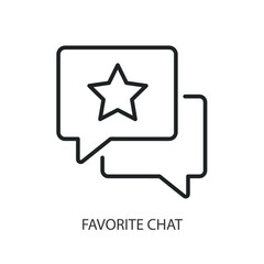 Favorite chat thin line vector icons.