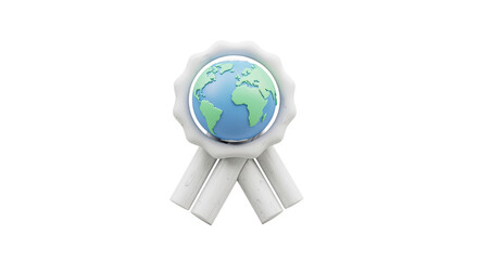 Magnifying Glass with Earth Globe Illustration on Transparent Background
