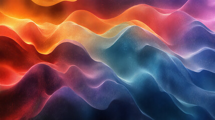 Obraz premium Abstract landscape of vibrant, undulating colors