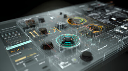 graphic control panel corrupted with shifting dials and phantom tooltips