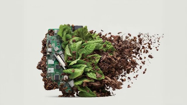 Organic Tech Decay: Panning Cinematic View