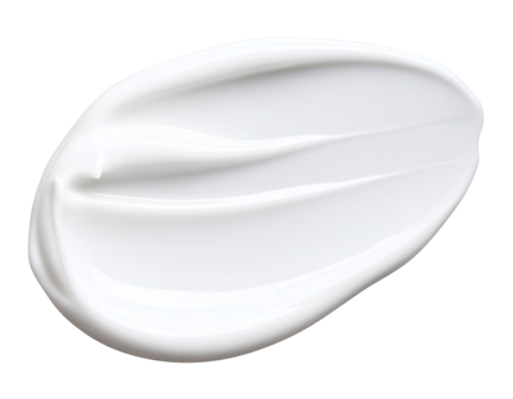 Cream smear cosmetic texture isolated on transparent background