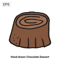 Hand-drawn Chocolate Dessert Illustration Vector
