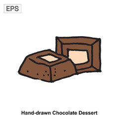 Hand-drawn Chocolate Dessert with Soft Filling