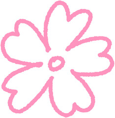 Cute hand drawn flower line illustration
