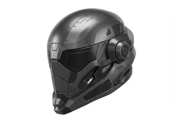 Fototapeta premium Futuristic Combat Helmet Design Rendering Isolated on White Background