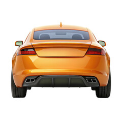 car back view isolated on transparent white background, clipping path