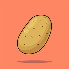 Flat Cartoon Style Potato Vegetable Vector Icon Illustration. Food Nature Icon Concept Isolated Premium Vector