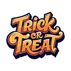Fototapeta premium Trick or treat SVG, Halloween t-shirt design. Ready to print for apparel, poster, and illustration. Modern, simple, lettering t-shirt vector. 