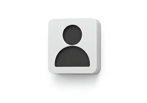 Minimalistic avatar icon with a sleek 3D design on a clean white background
