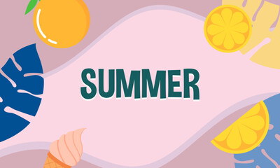 Colorful Summer background layout banners design. Horizontal poster, greeting card, header for website