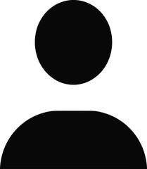 Silhouette person icon, black and white avatar, minimal profile design, user interface symbol, social media picture, simple graphic