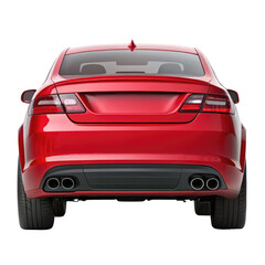 car back view isolated on transparent white background, clipping path