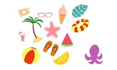 Colorful Summer background layout banners design. Horizontal poster, greeting card, header for website