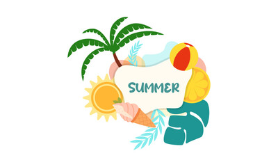 Colorful Summer background layout banners design. Horizontal poster, greeting card, header for website