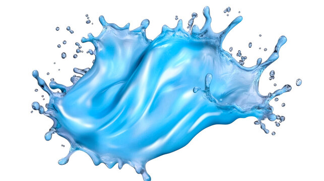 Splash of blue liquid creating dynamic wave patterns in air