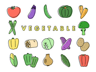 set of vegetables/野菜のイラストセット