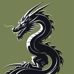 silhouette dragon vector illustration