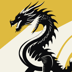 silhouette dragon vector illustration
