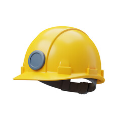 Fototapeta premium Yellow hard hat with lamp isolated on transparent background