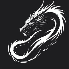 silhouette dragon vector illustration