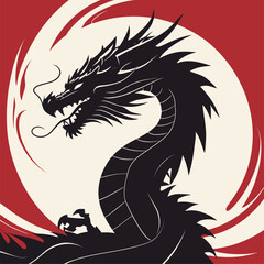 silhouette dragon vector illustration