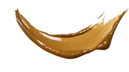 Beautiful brown paint stroke created on a transparent background