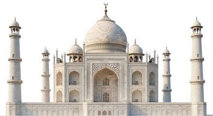 Fototapeta premium Taj mahal india landmark architecture isolated on transparent background