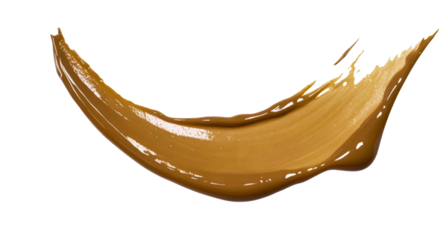 Beautiful brown paint stroke created on a transparent background