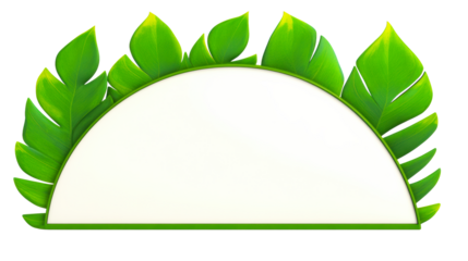 Tropical leaves frame with transparent background for design