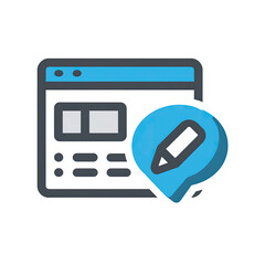 Webpage with editing icon