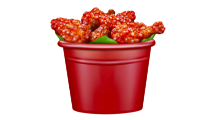 Delicious crispy chicken wings served in a red bowl